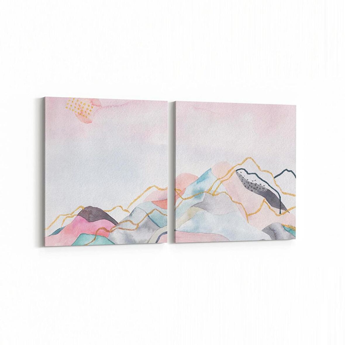 Olla 12814K2Y Çocuk Odası Görseli 2'li Yatay Kanvas Tablo (Ölçü: 85X40)