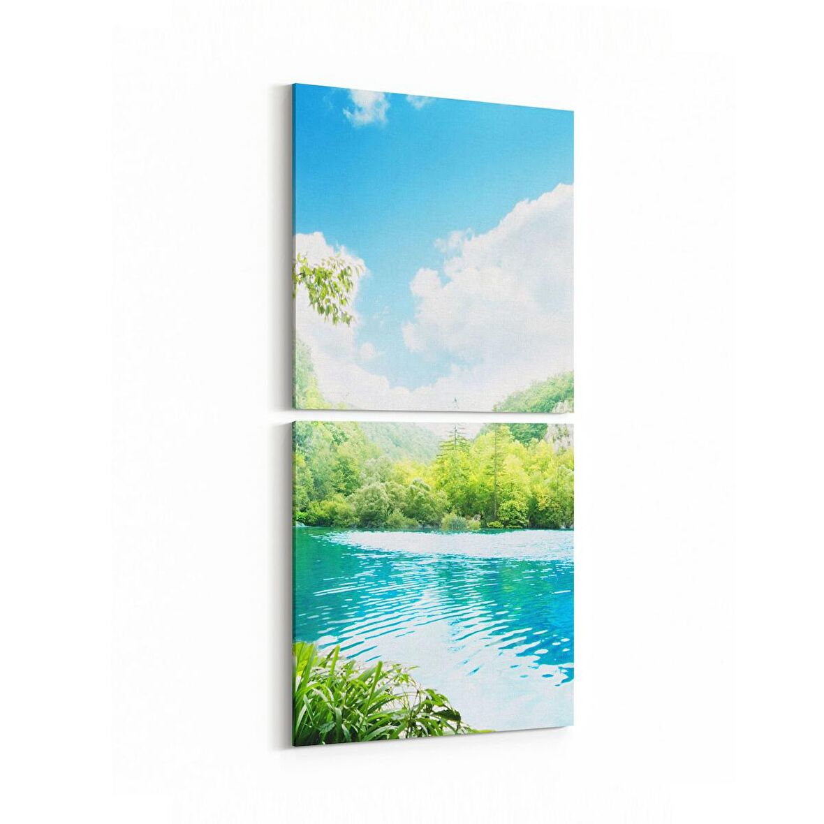 Olla 14424K2D Doğa / Manzara Görseli Kare 2'li Dikey Kanvas Tablo (Ölçü: 30X65)