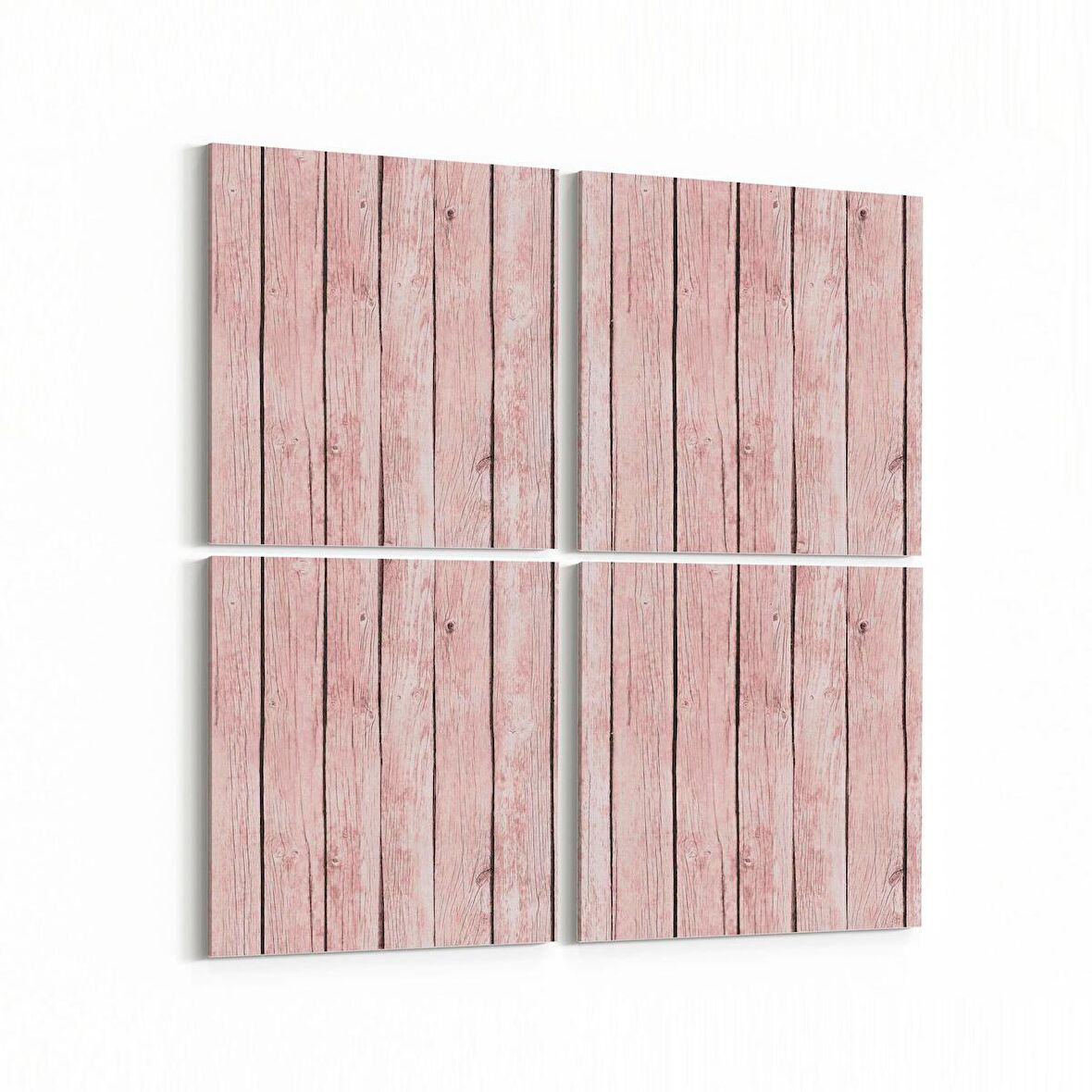 Olla 12005K4 Ahşap Desen Görseli Kare 4'lü Kanvas Tablo (Ölçü: 145X145)