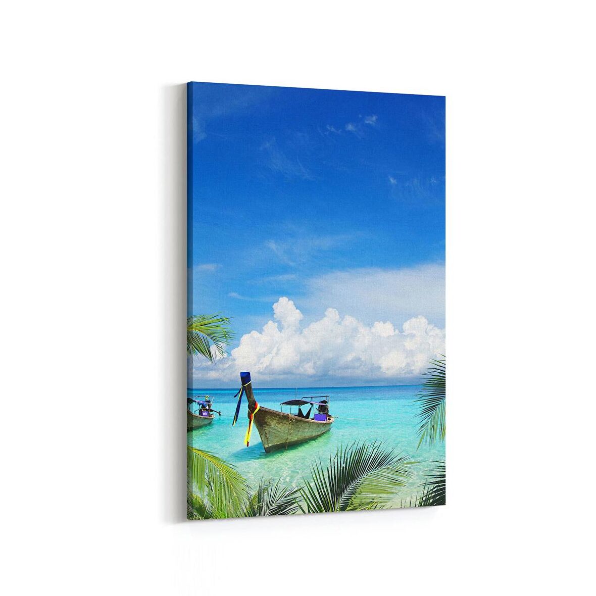 Olla 16345D Kumsal / Sahil Görseli Dikey Kanvas Tablo (Ölçü: 70X105)