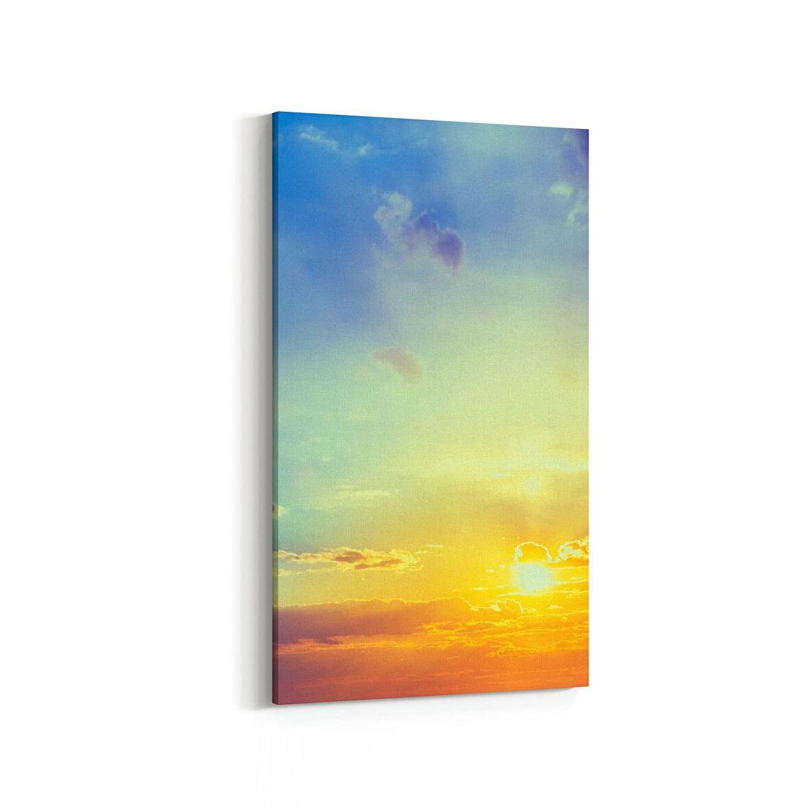 Olla 15987DD Günbatımı Görseli Dikey Dar Kanvas Tablo (Ölçü: 40X80)