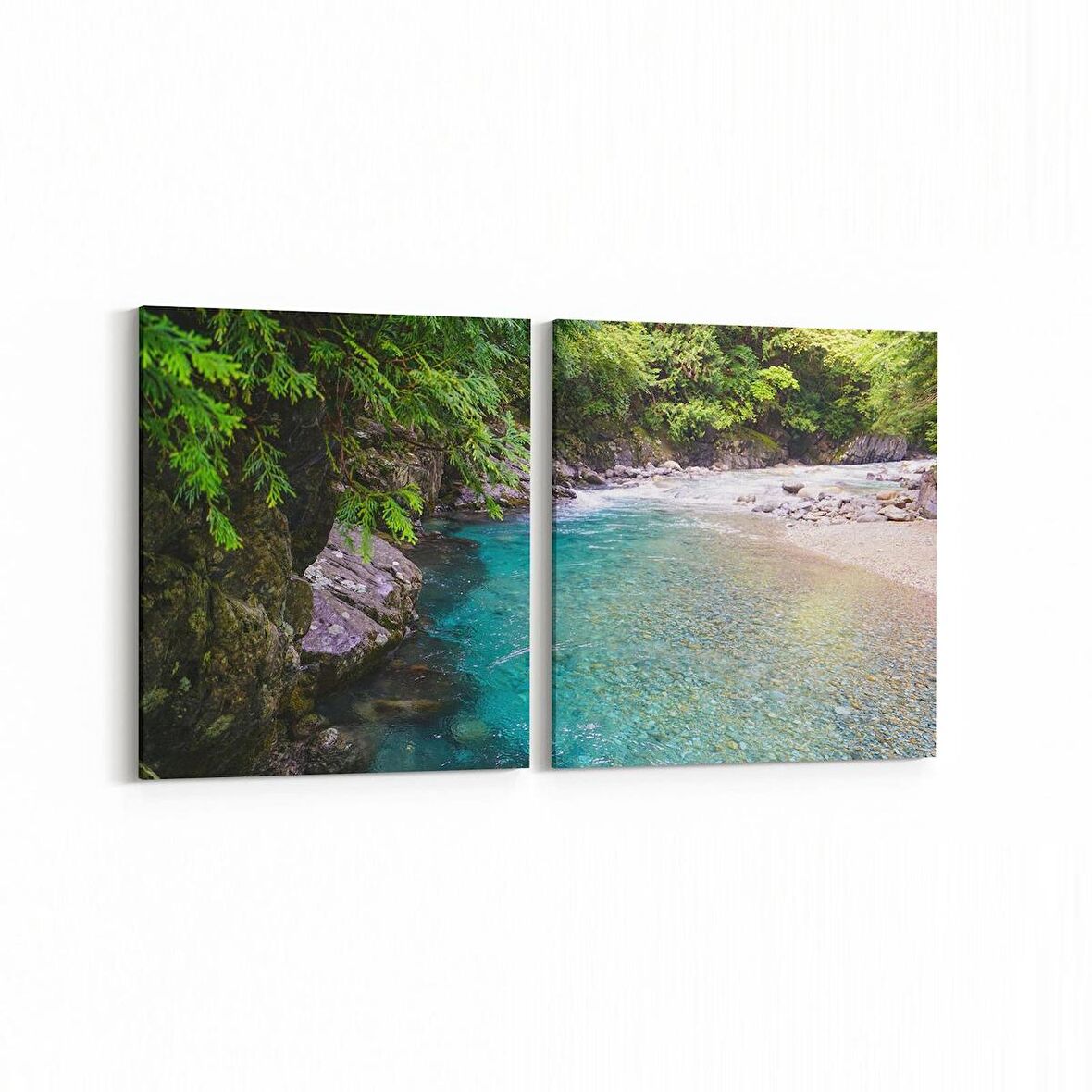 Olla 14436K2Y Doğa / Manzara Görseli Kare 2'li Yatay Kanvas Tablo (Ölçü: 125X60)