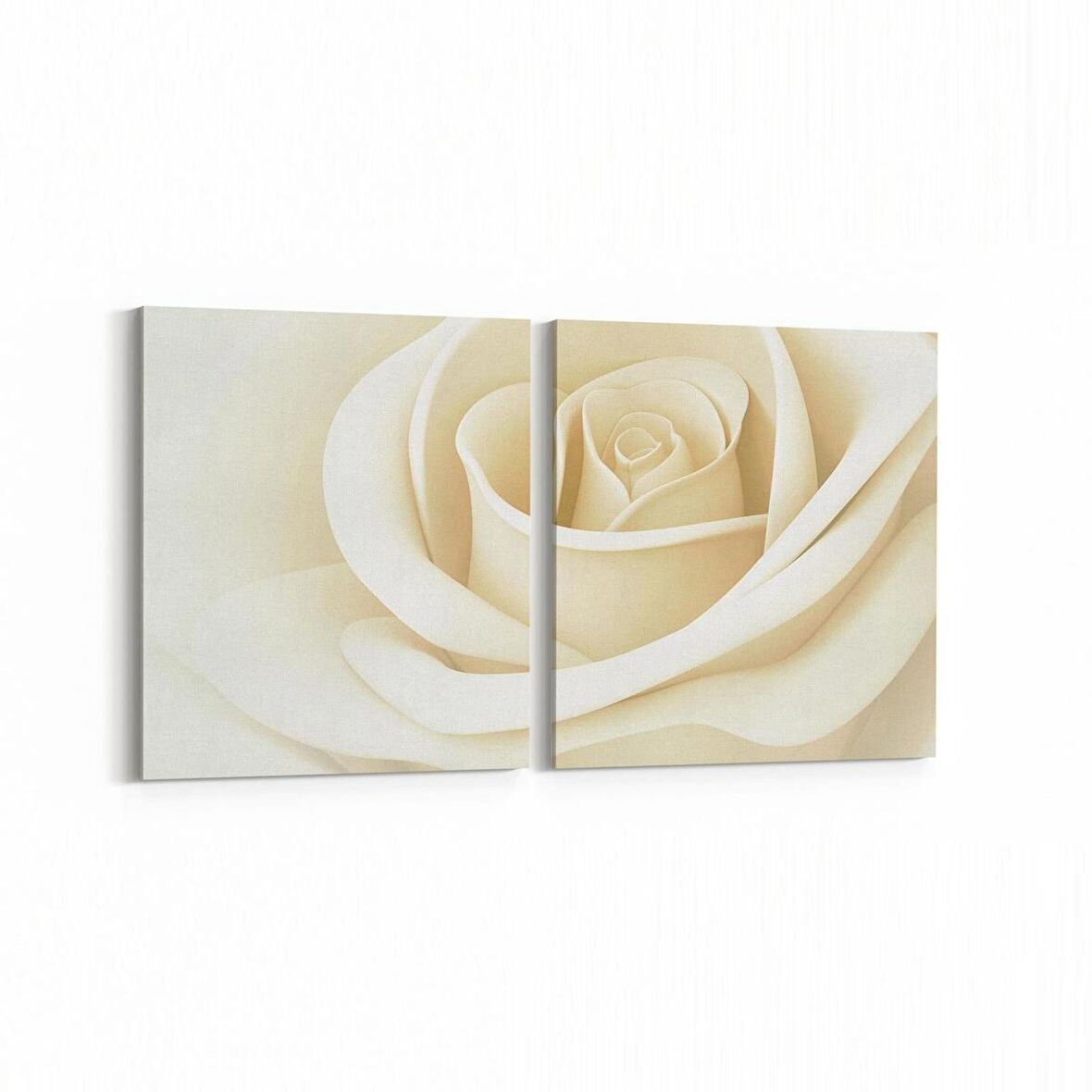 Olla 11643K2Y Çiçek Görseli Kare 2'li Yatay Kanvas Tablo (Ölçü: 105X50)