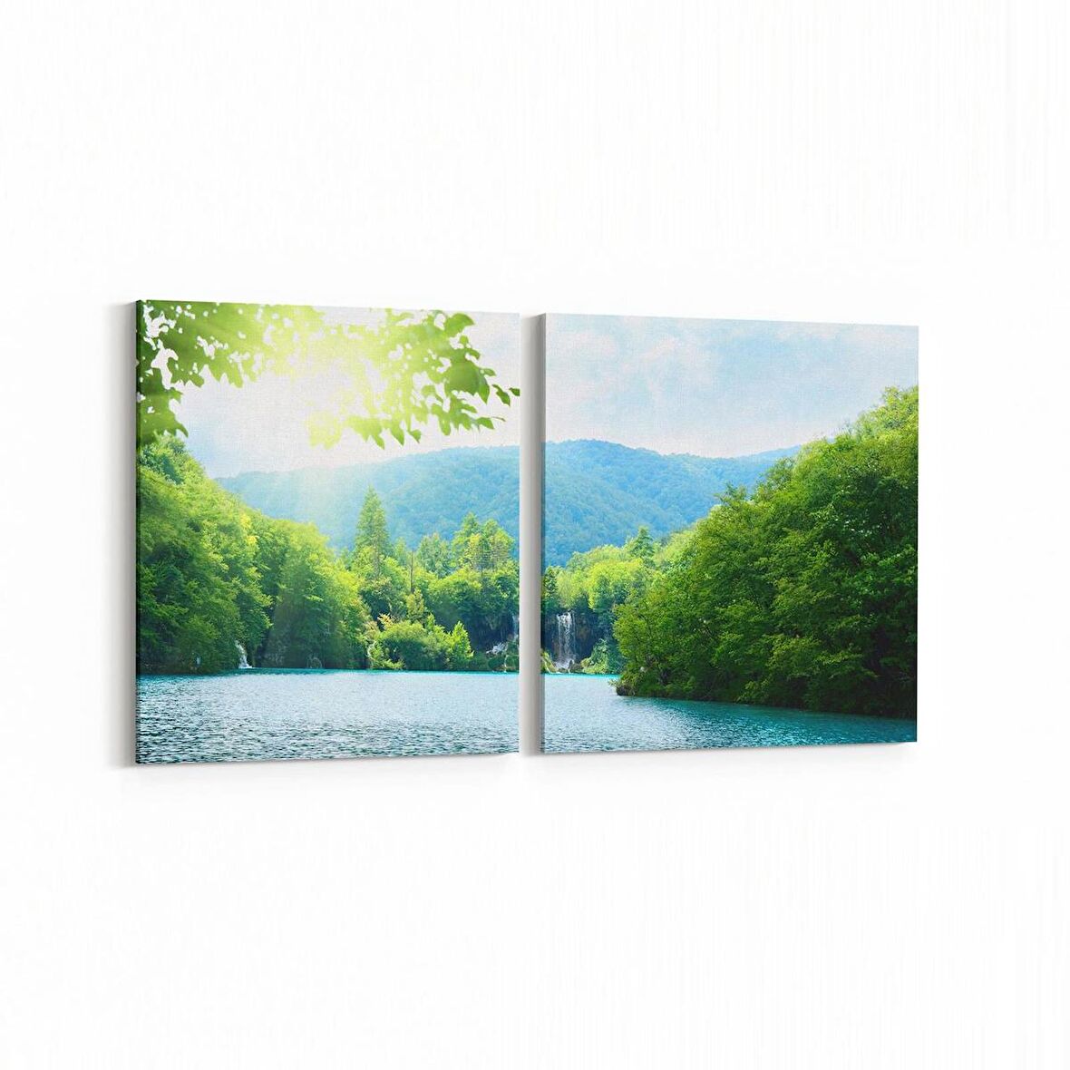 Olla 13654K2Y Doğa / Manzara Görseli Kare 2'li Yatay Kanvas Tablo (Ölçü: 145X70)