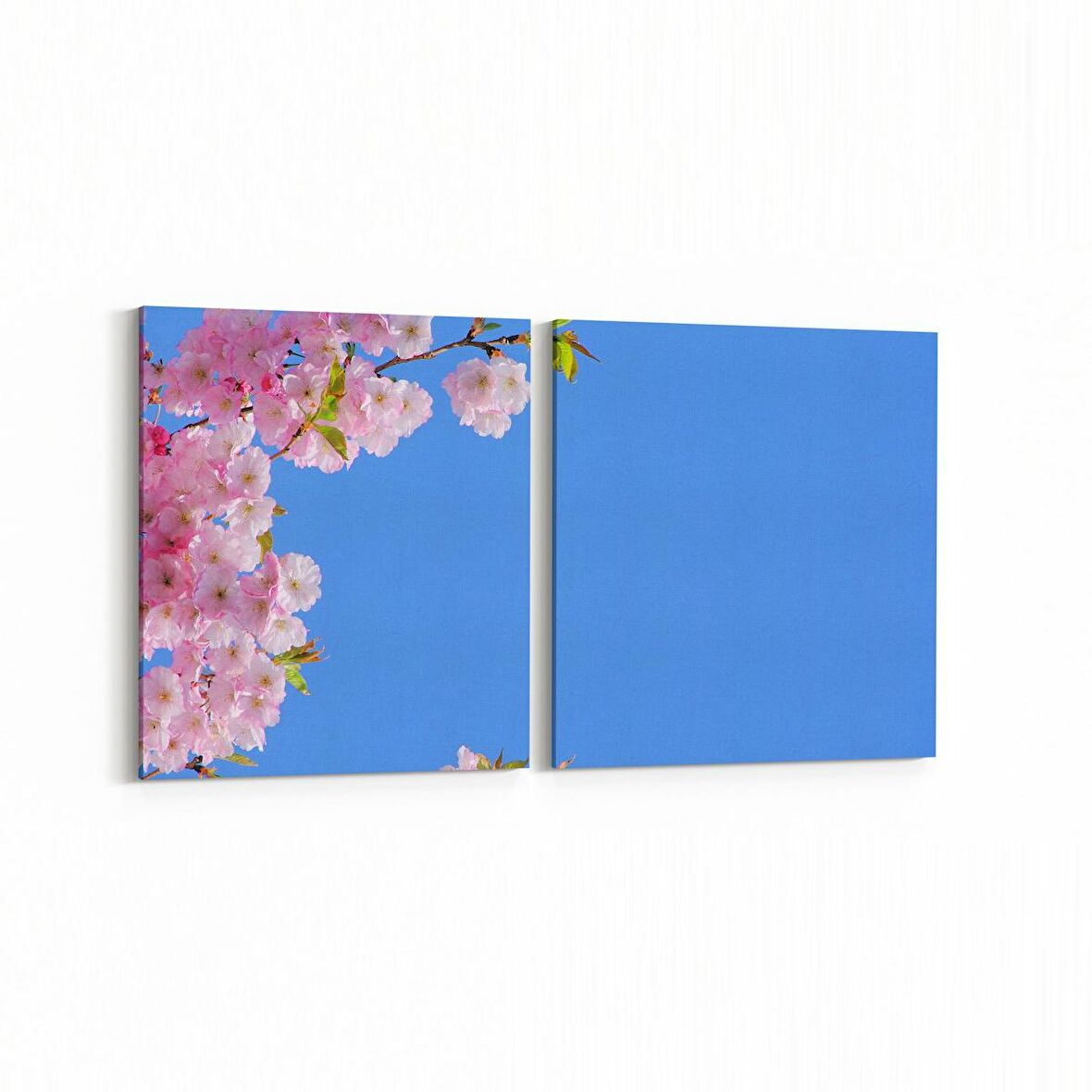 Olla 10609K2Y Ağaç Görseli Kare 2'li Yatay Kanvas Tablo (Ölçü: 125X60)