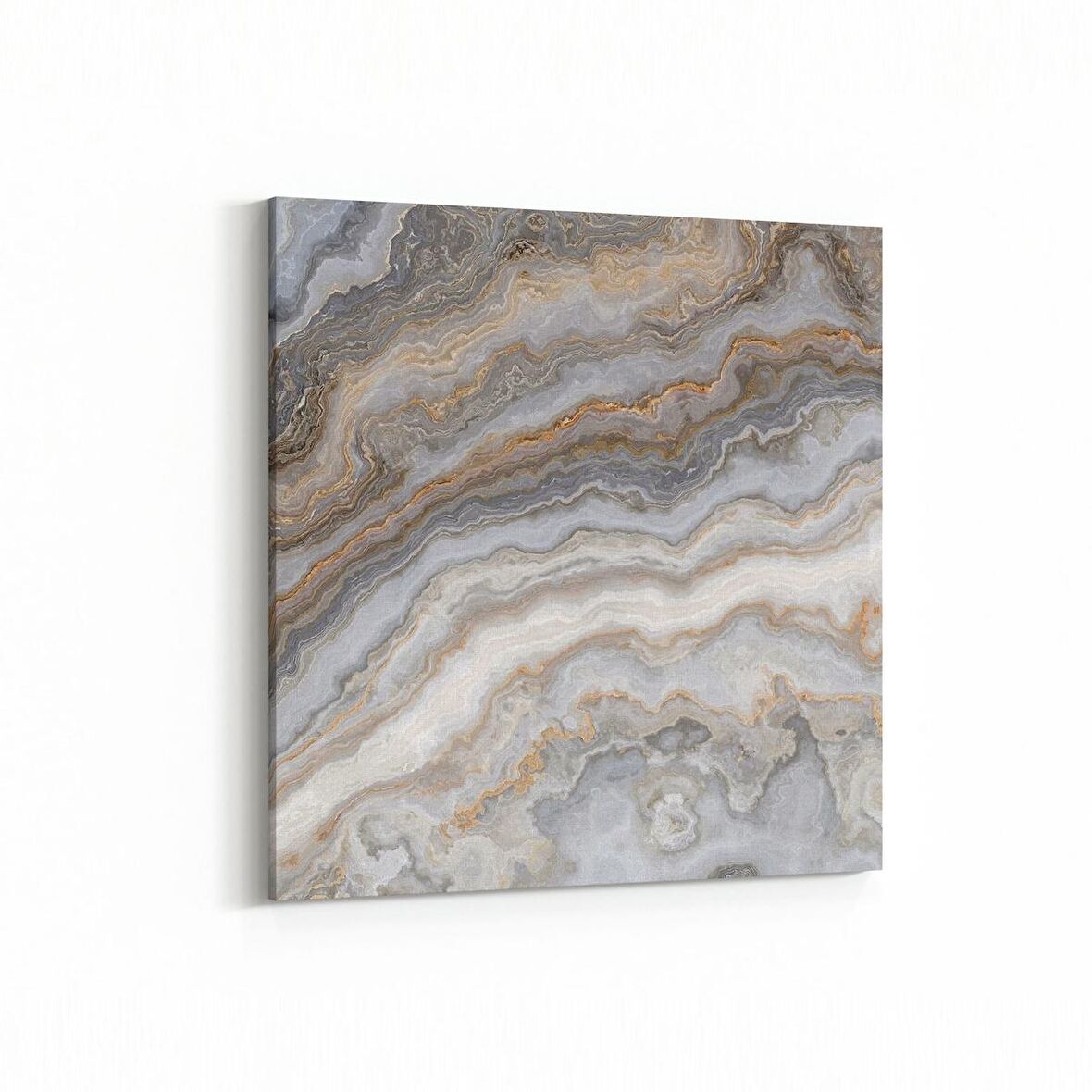 Olla 16648K Mermer Desen Görsel Kare Kanvas Tablo (Ölçü: 100X100)