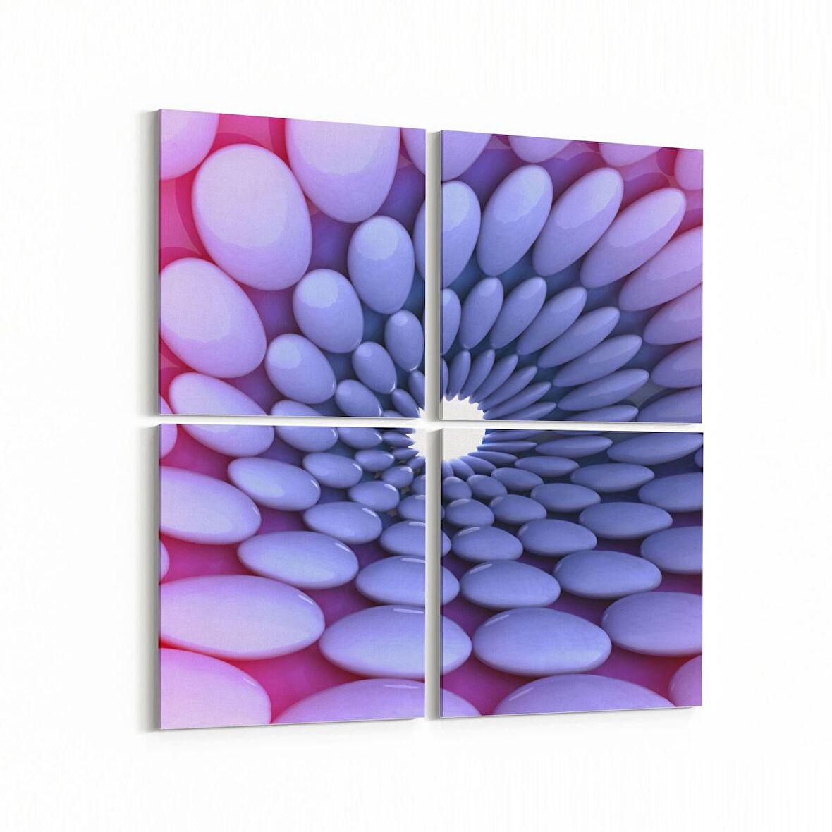 Olla 10218K4 Abstract Girdap Görsel Kare 4'lü Kanvas Tablo (Ölçü: 105X105)