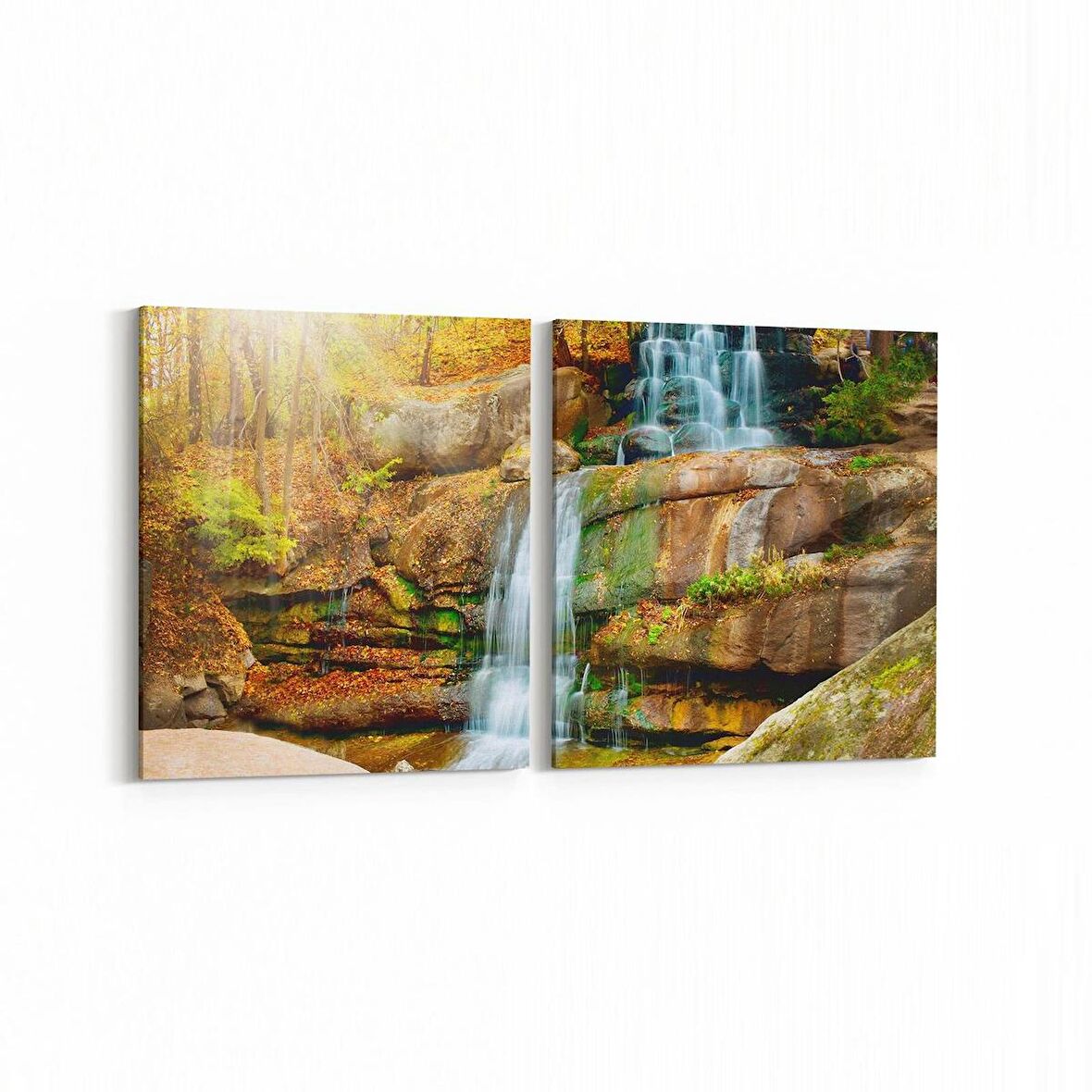 Olla 14578K2Y Doğa / Manzara Görseli Kare 2'li Yatay Kanvas Tablo (Ölçü: 125X60)