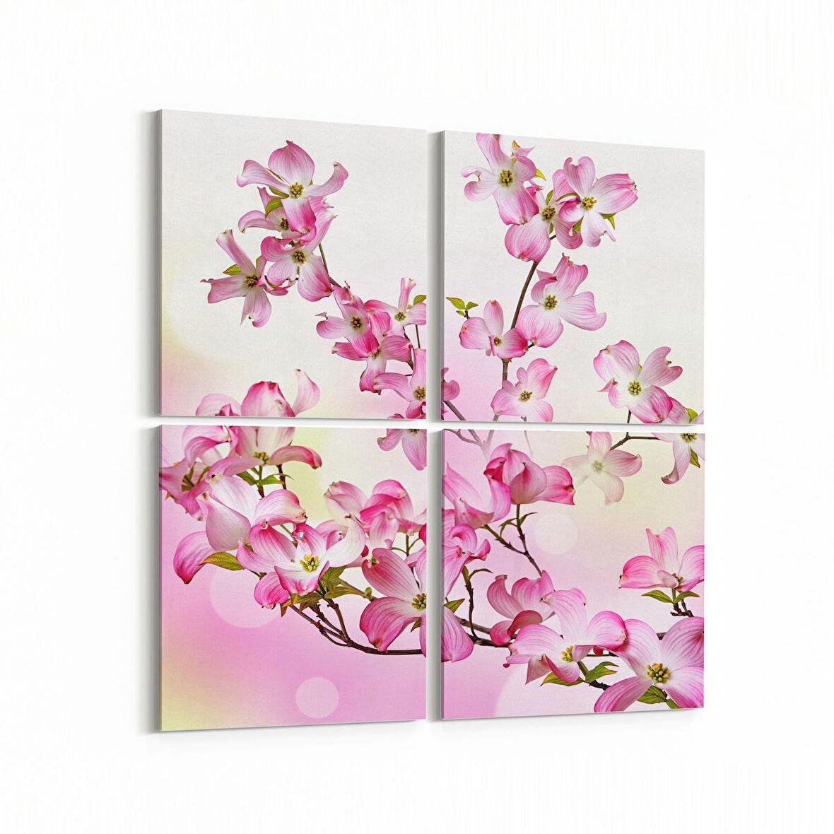 Olla 10589K4 Ağaç Görseli Kare 4'lü Kanvas Tablo (Ölçü: 65X65)