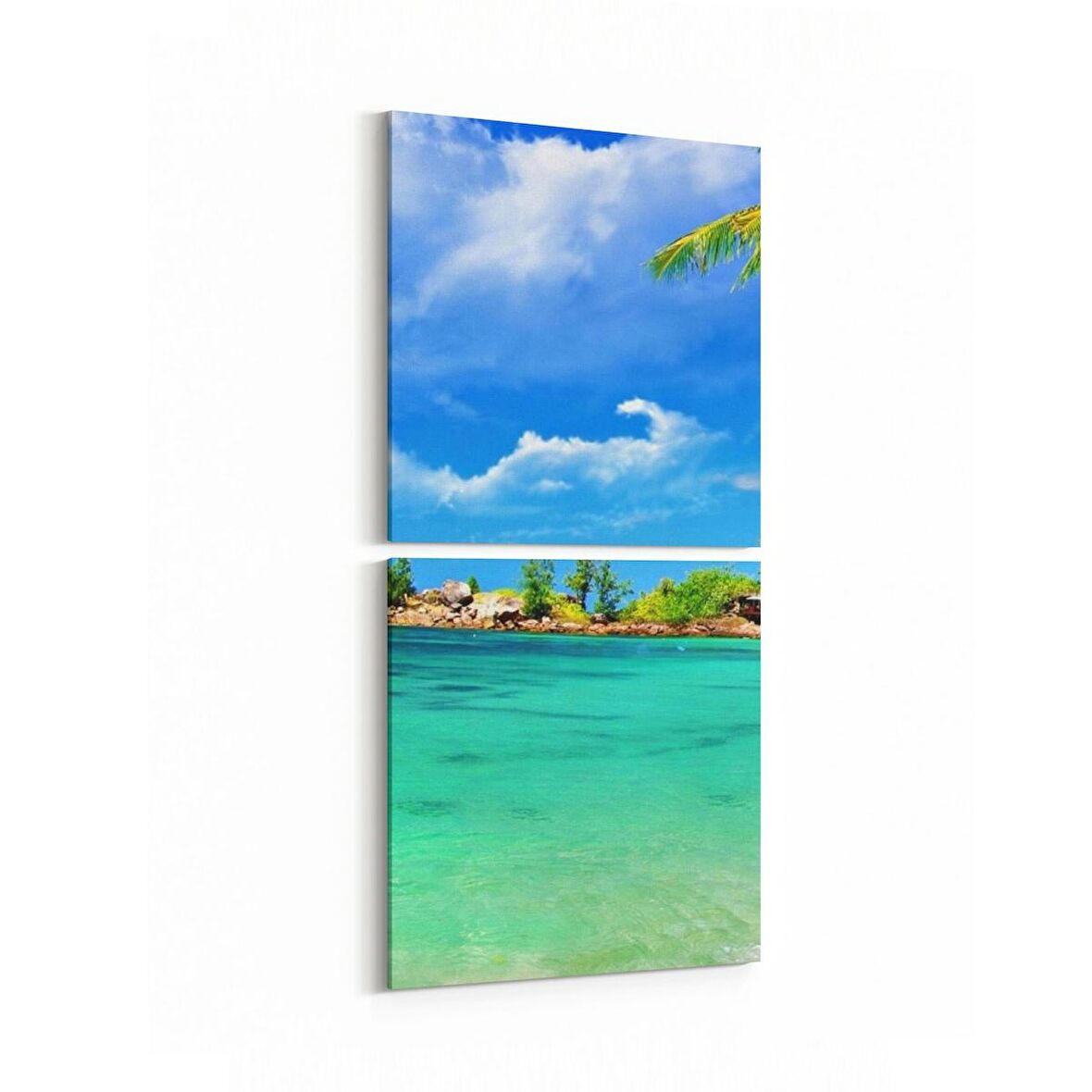 Olla 14167K2D Doğa / Manzara Görseli Kare 2'li Dikey Kanvas Tablo (Ölçü: 30X65)