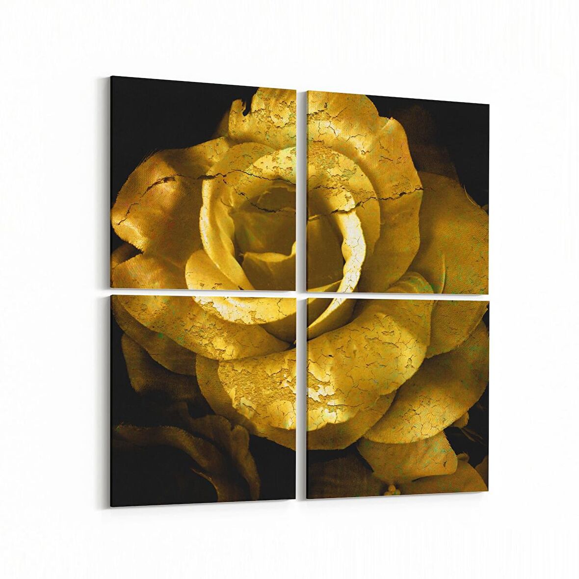 Olla 11593K4 Çiçek Görseli Kare 4'lü Kanvas Tablo (Ölçü: 105X105)