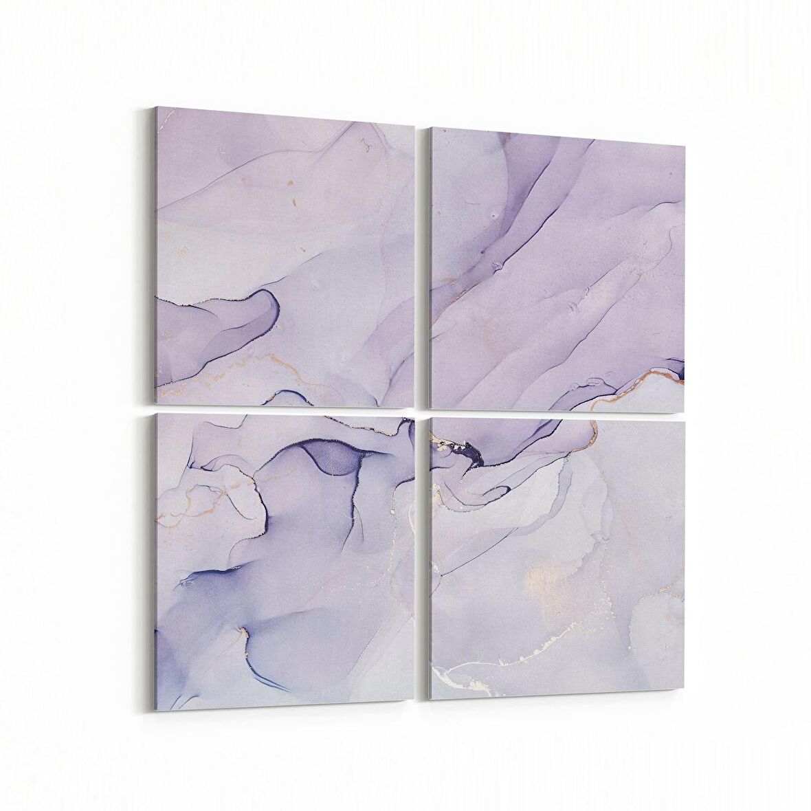 Olla 16692K4 Mermer Desen Görsel Kare 4'lü Kanvas Tablo (Ölçü: 65X65)