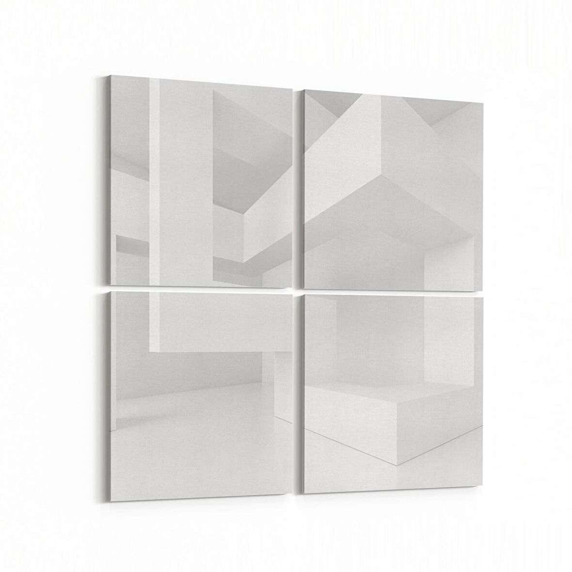 Olla 10425K4 Abstract Tünel Görsel Kare 4'lü Kanvas Tablo (Ölçü: 125X125)