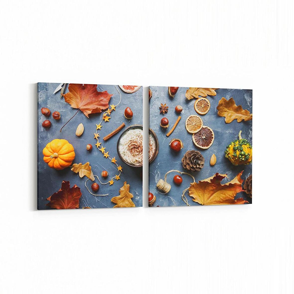 Olla 15019K2Y Gıda Görseli Kare 2'li Yatay Kanvas Tablo (Ölçü: 85X40)