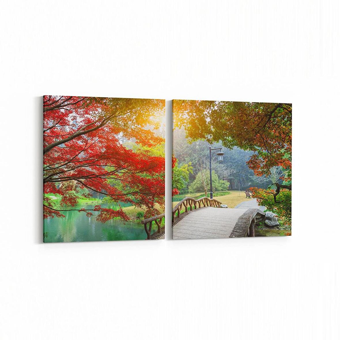 Olla 13921K2Y Doğa / Manzara Görseli Kare 2'li Yatay Kanvas Tablo (Ölçü: 145X70)