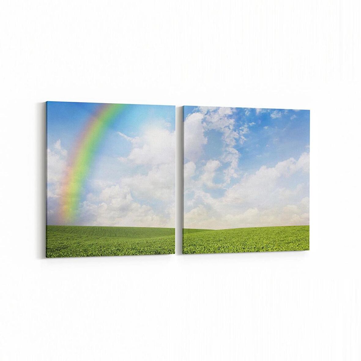 Olla 14605K2Y Doğa / Manzara Görseli Kare 2'li Yatay Kanvas Tablo (Ölçü: 65X30)