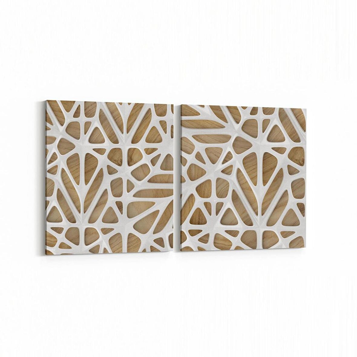 Olla 14888K2Y Geometrik Desen Görseli Kare 2'li Yatay Kanvas Tablo (Ölçü: 145X70)