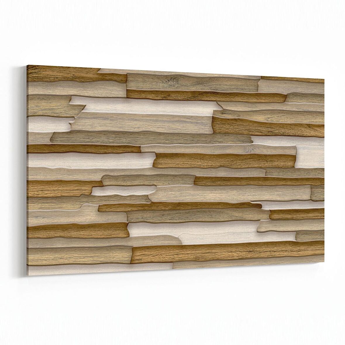 Olla 12043Y Ahşap Desen Görseli Yatay Kanvas Tablo (Ölçü: 90X60)