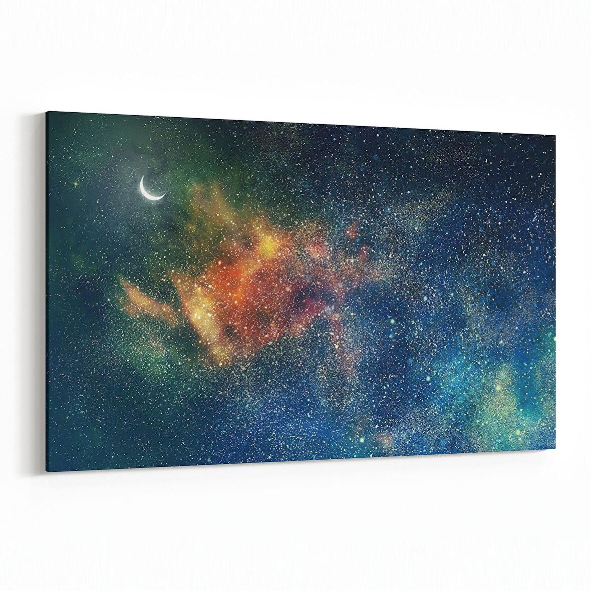 Olla 14822Y Gece Gökyüzü Görseli Yatay Kanvas Tablo (Ölçü: 45X30)