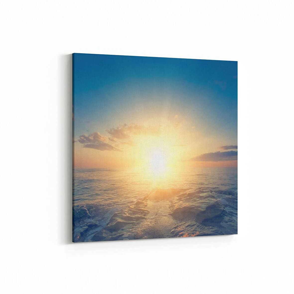 Olla 16013K Günbatımı Görseli Kare Kanvas Tablo (Ölçü: 60X60)