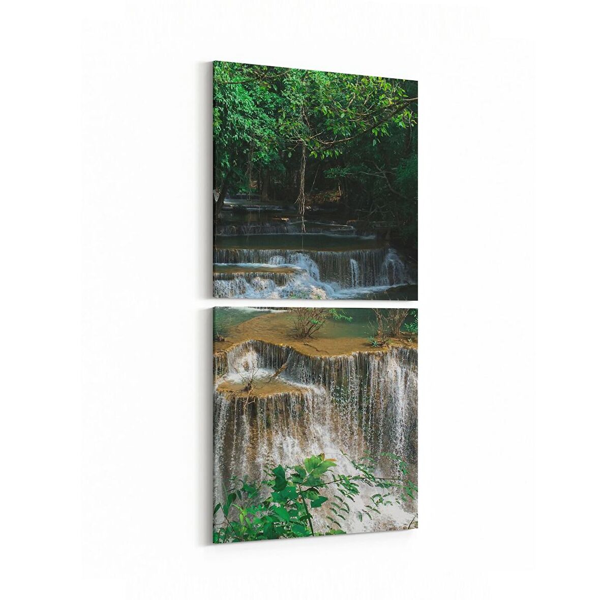 Olla 14069K2D Doğa / Manzara Görseli Kare 2'li Dikey Kanvas Tablo (Ölçü: 30X65)