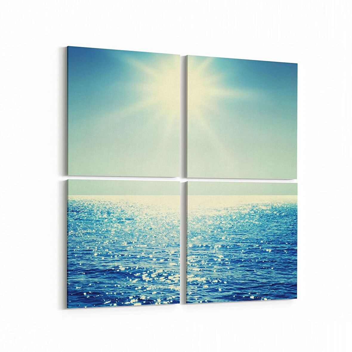 Olla 12913K4 Deniz / Okyanus Görseli Kare 4'lü Kanvas Tablo (Ölçü: 125X125)