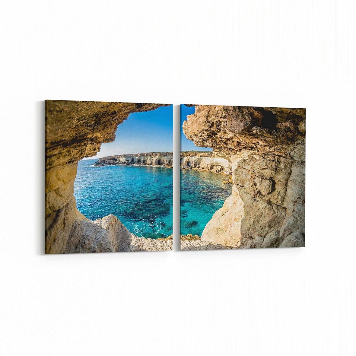 Olla 13971K2Y Doğa / Manzara Görseli Kare 2'li Yatay Kanvas Tablo (Ölçü: 125X60)