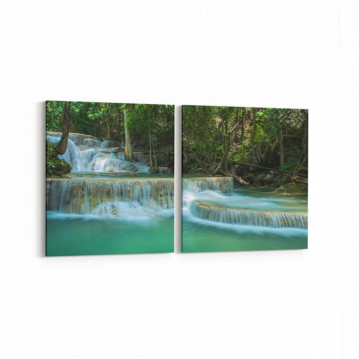 Olla 13957K2Y Doğa / Manzara Görseli Kare 2'li Yatay Kanvas Tablo (Ölçü: 125X60)