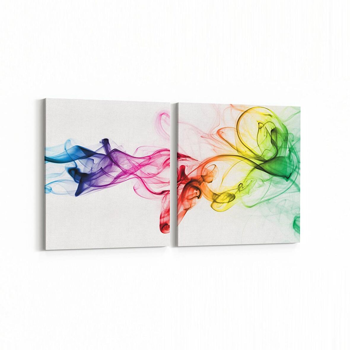 Olla 10195K2Y Abstract Görsel Kare 2'li Yatay Kanvas Tablo (Ölçü: 145X70)