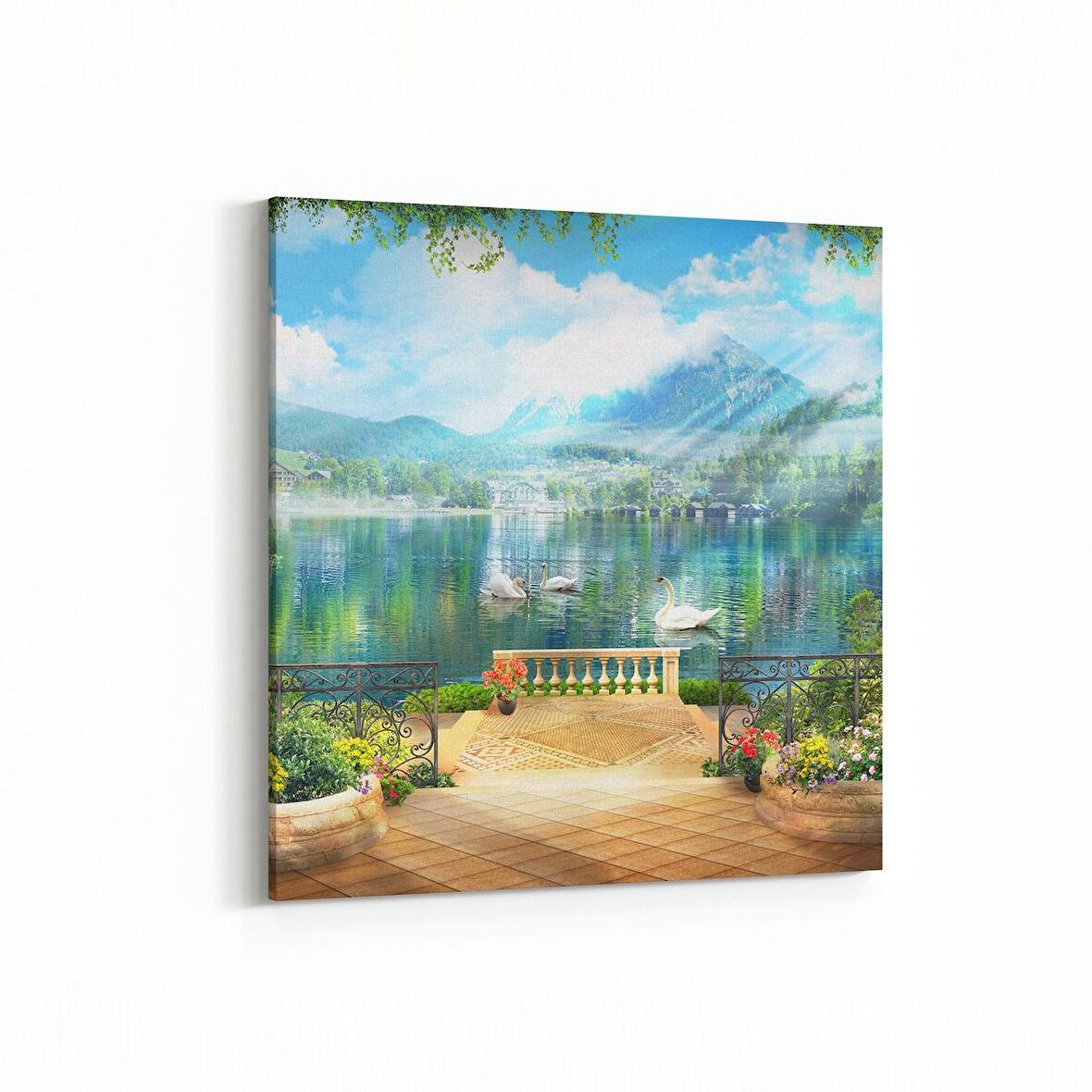 Olla 14505K Doğa / Manzara Görseli Kare Kanvas Tablo (Ölçü: 60X60)