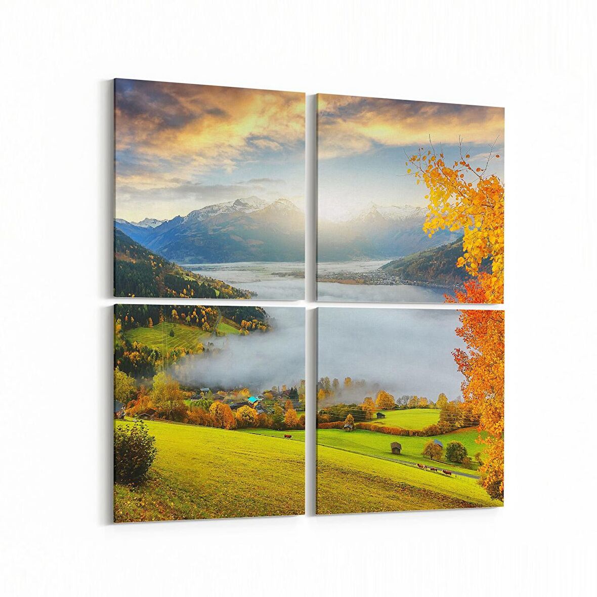 Olla 13354K4 Doğa / Manzara Görseli Kare 4'lü Kanvas Tablo (Ölçü: 65X65)