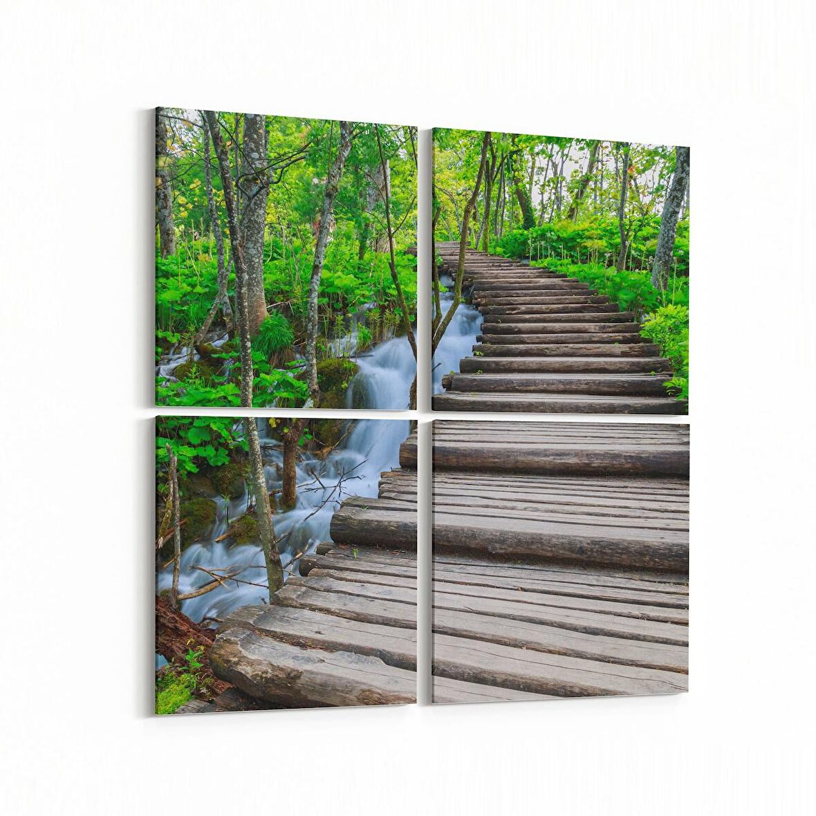 Olla 13841K4 Doğa / Manzara Görseli Kare 4'lü Kanvas Tablo (Ölçü: 145X145)