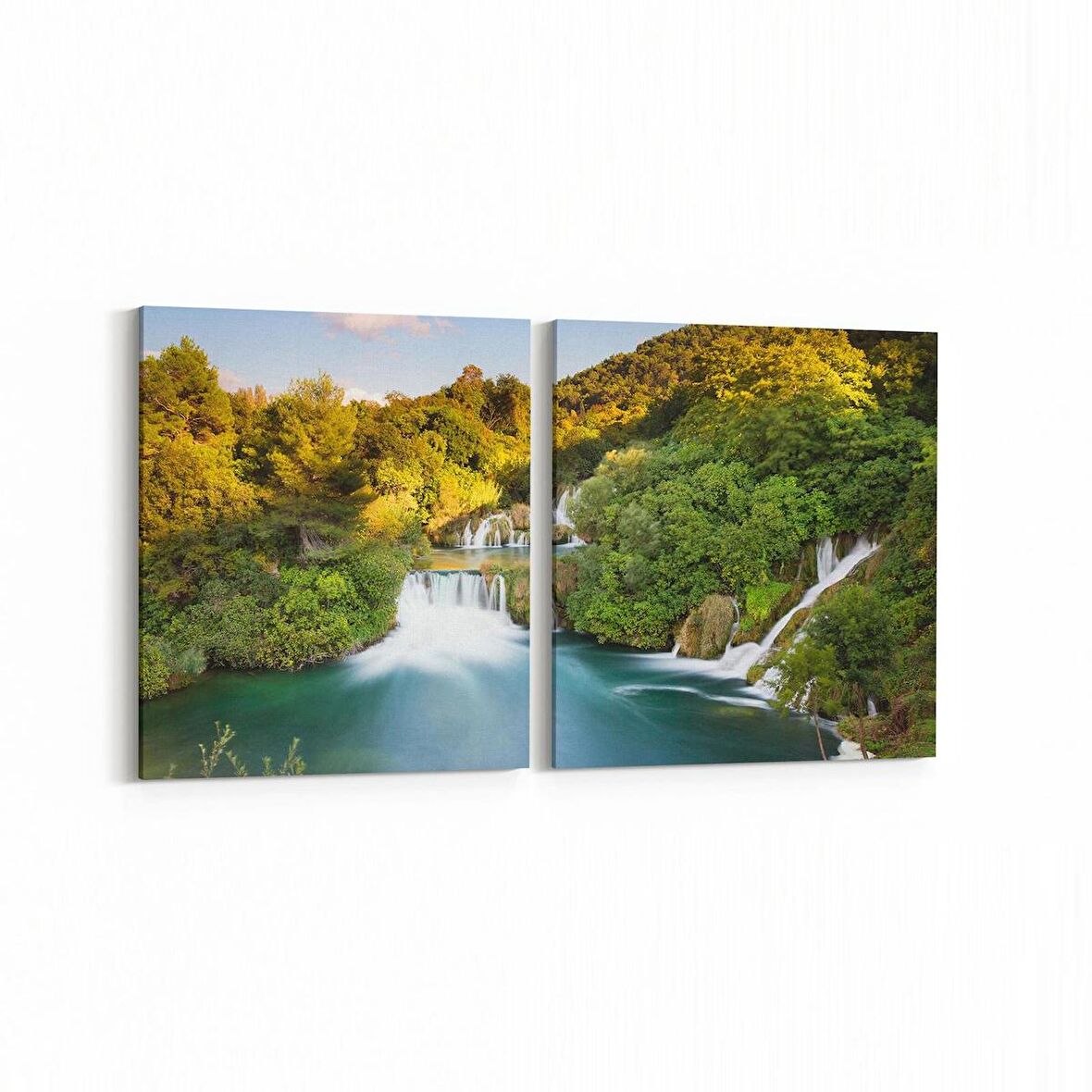 Olla 13398K2Y Doğa / Manzara Görseli Kare 2'li Yatay Kanvas Tablo (Ölçü: 85X40)