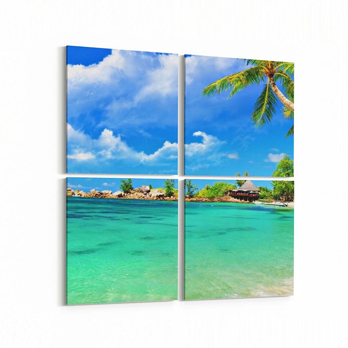 Olla 14167K4 Doğa / Manzara Görseli Kare 4'lü Kanvas Tablo (Ölçü: 145X145)