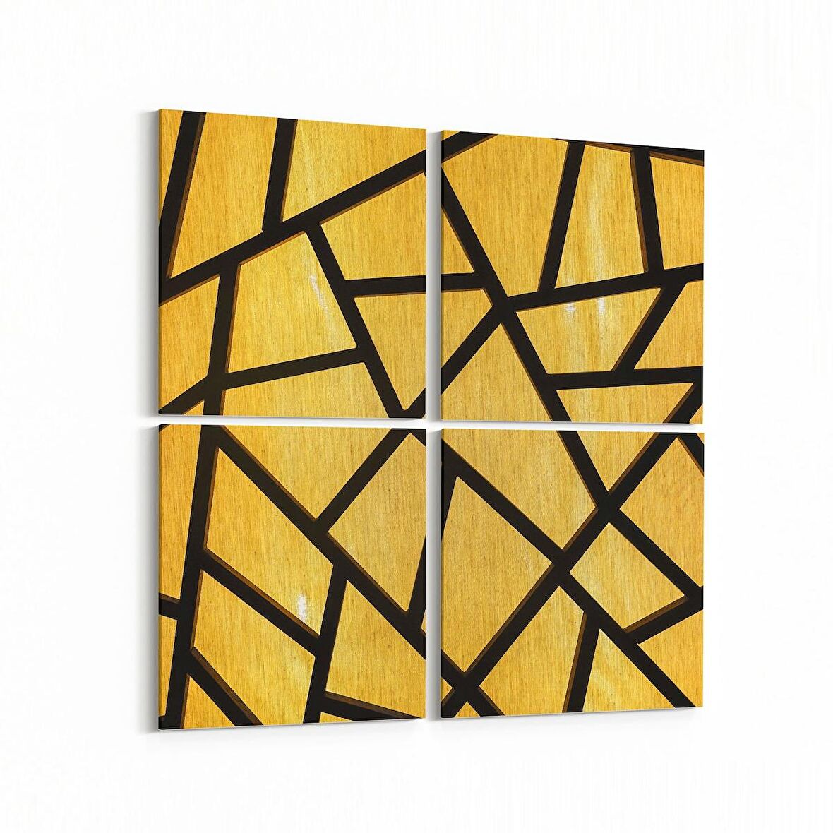 Olla 10315K4 Abstract Görsel Kare 4'lü Kanvas Tablo (Ölçü: 65X65)