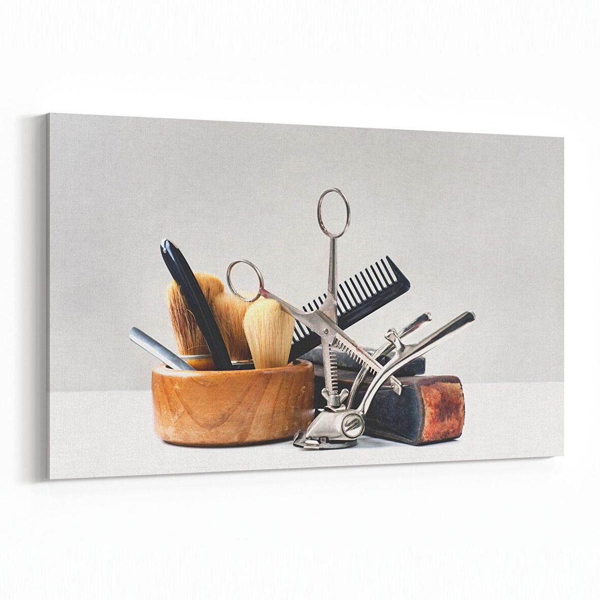 Olla 16335Y Kuaför / Berber Görseli Yatay Kanvas Tablo (Ölçü: 150X100)