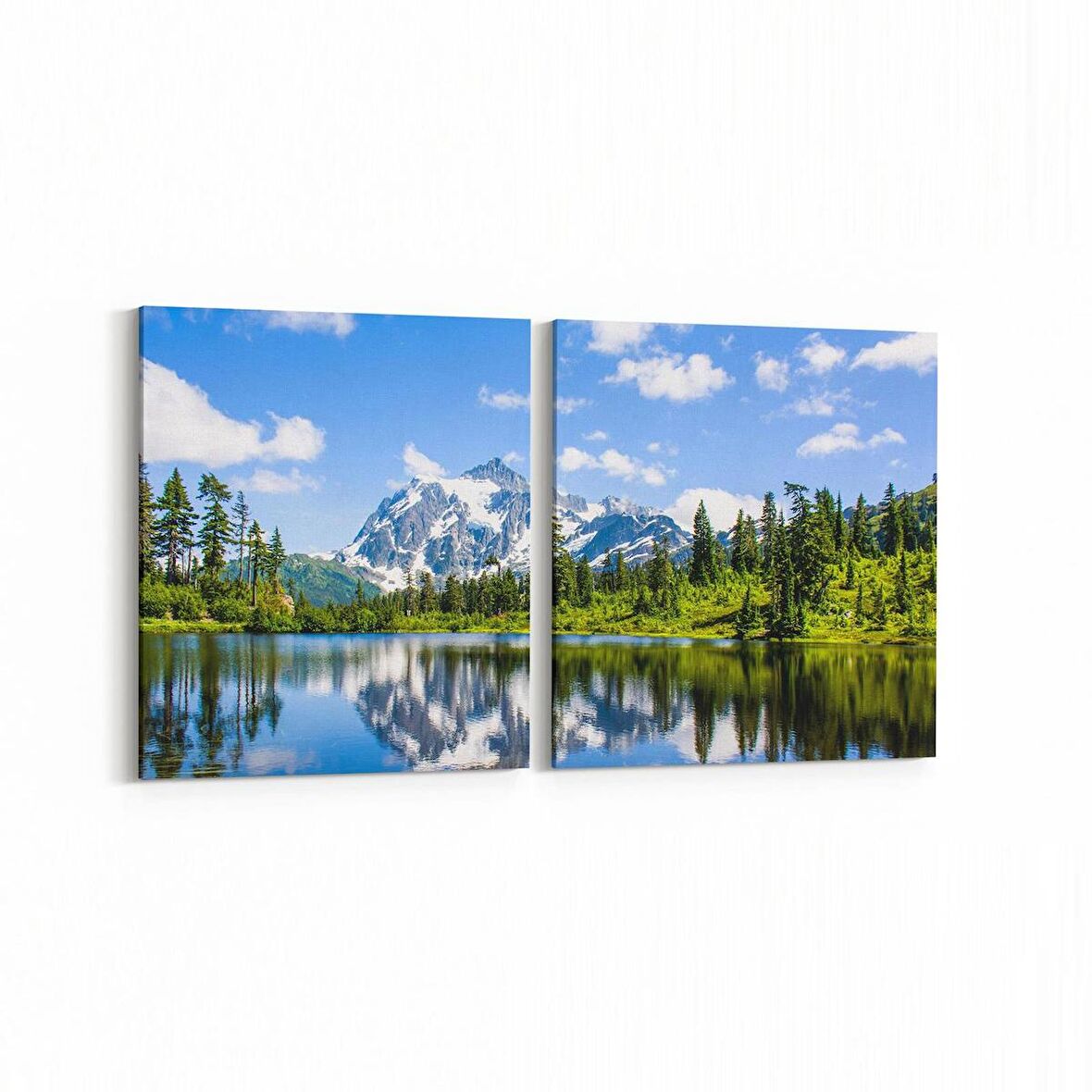 Olla 14398K2Y Doğa / Manzara Görseli Kare 2'li Yatay Kanvas Tablo (Ölçü: 145X70)