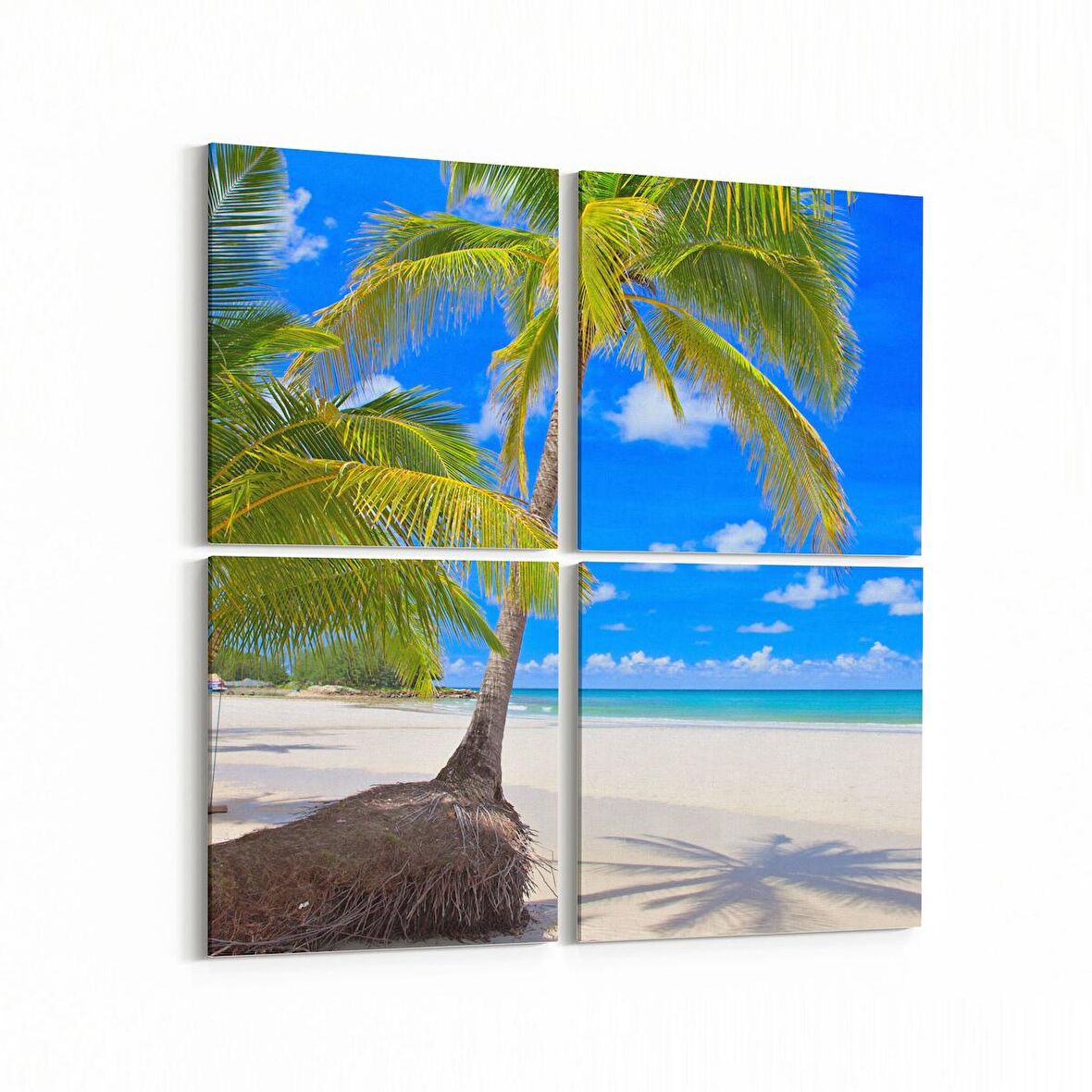 Olla 16607K4 Kumsal / Sahil Görseli Kare 4'lü Kanvas Tablo (Ölçü: 65X65)