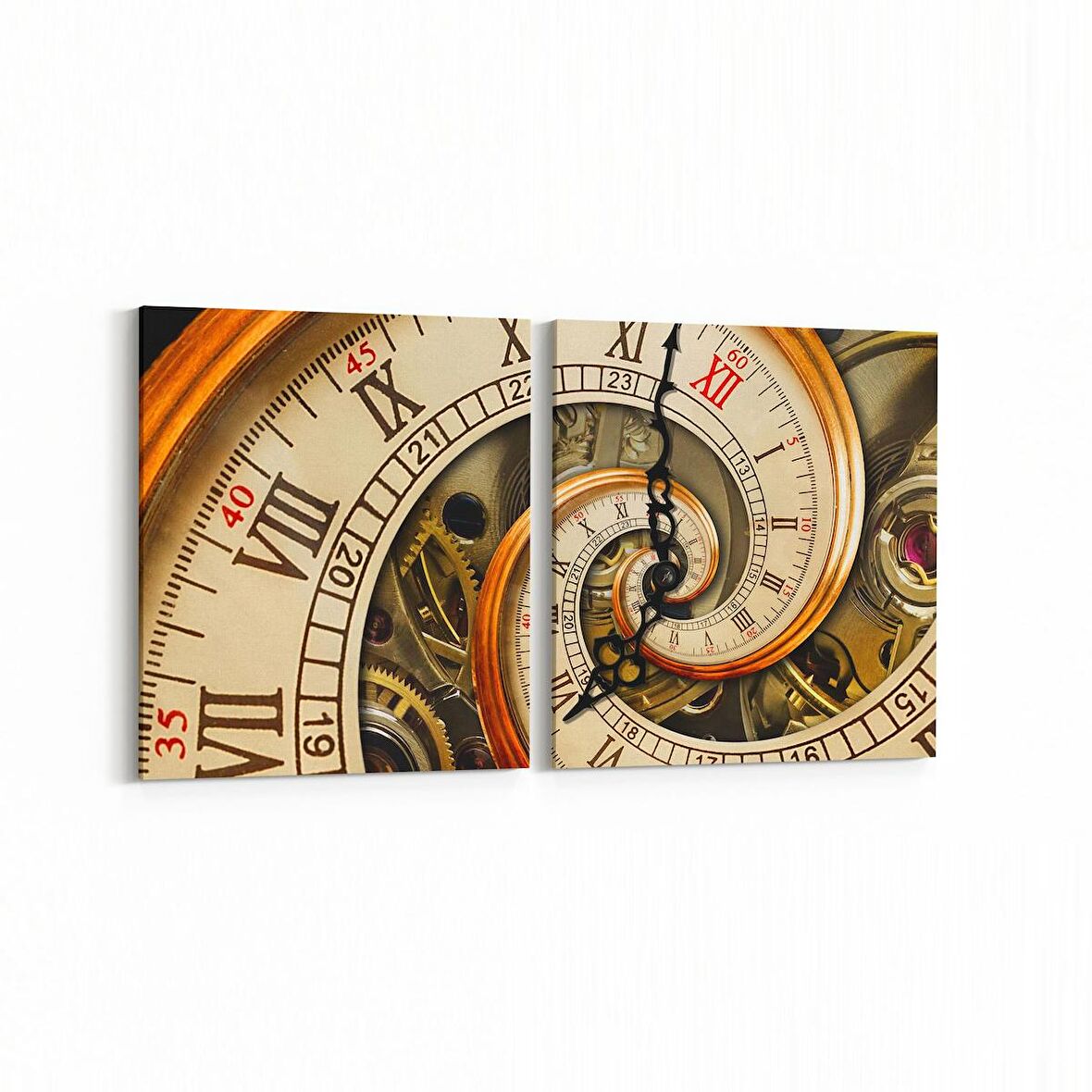 Olla 10205K2Y Abstract Görsel Kare 2'li Yatay Kanvas Tablo (Ölçü: 125X60)