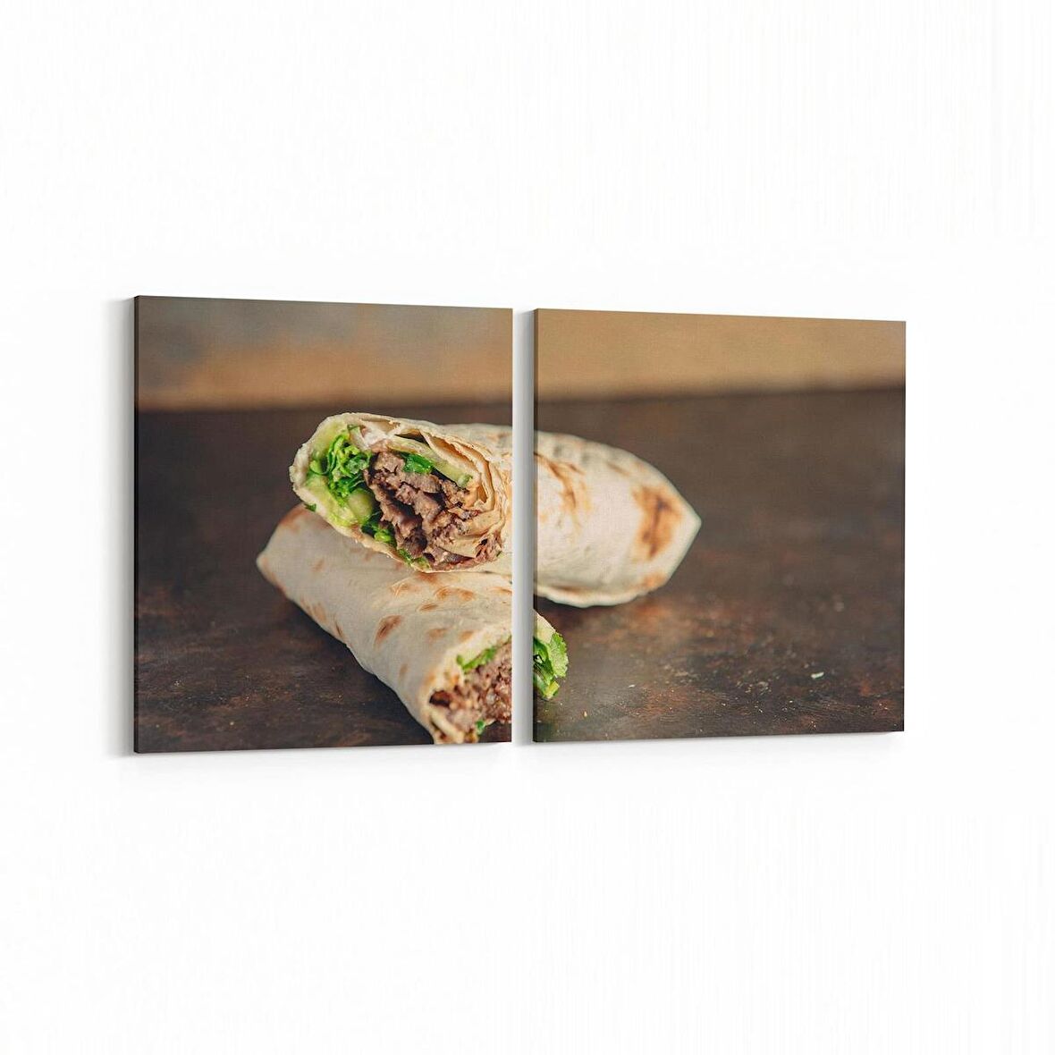 Olla 15073K2Y Gıda Görseli Kare 2'li Yatay Kanvas Tablo (Ölçü: 145X70)