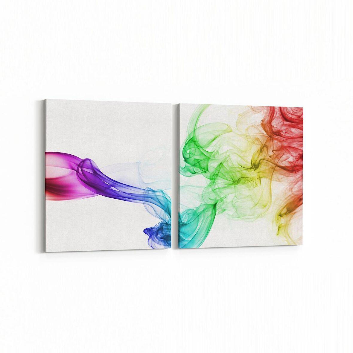 Olla 10187K2Y Abstract Görsel Kare 2'li Yatay Kanvas Tablo (Ölçü: 85X40)