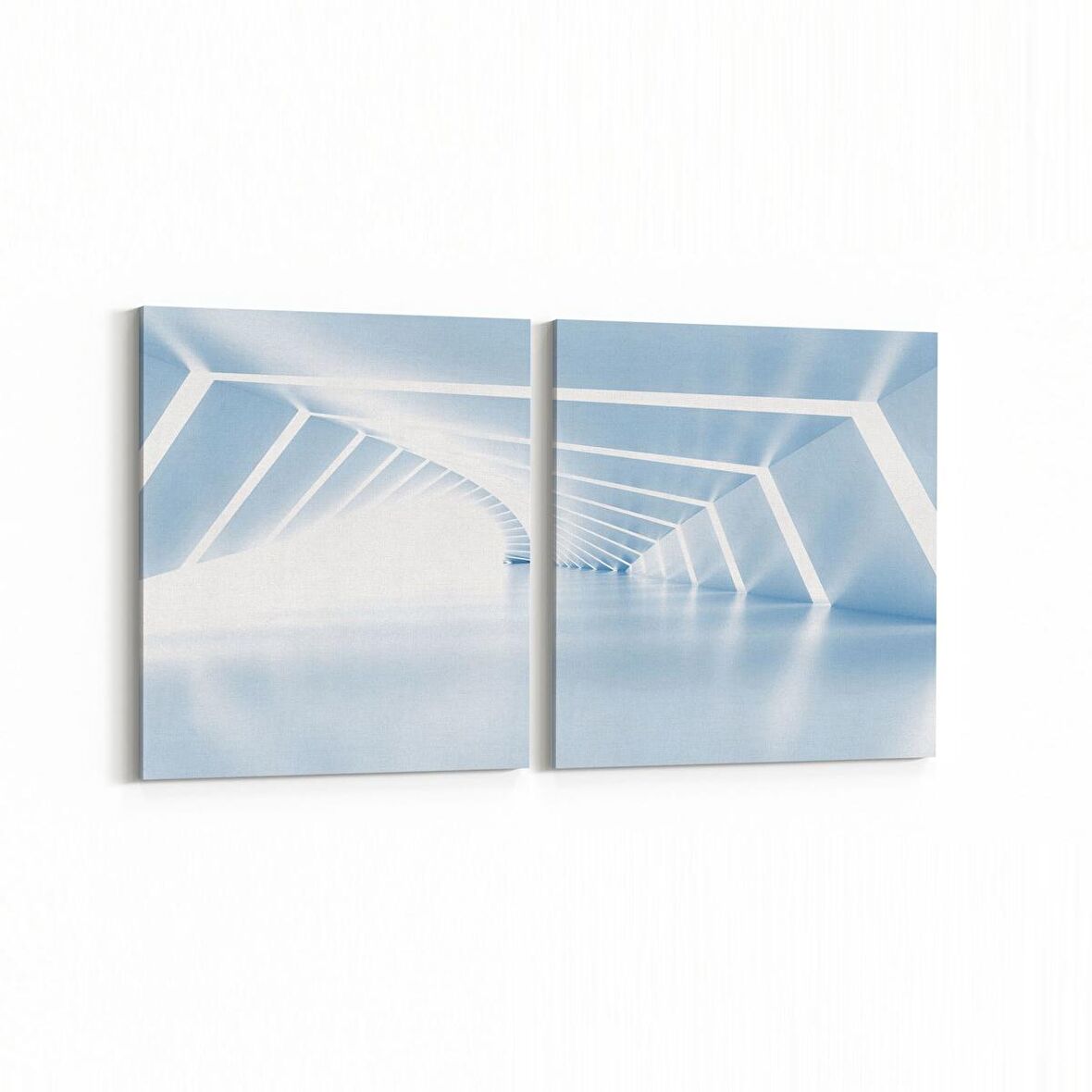 Olla 10437K2Y Abstract Tünel Görsel Kare 2'li Yatay Kanvas Tablo (Ölçü: 85X40)