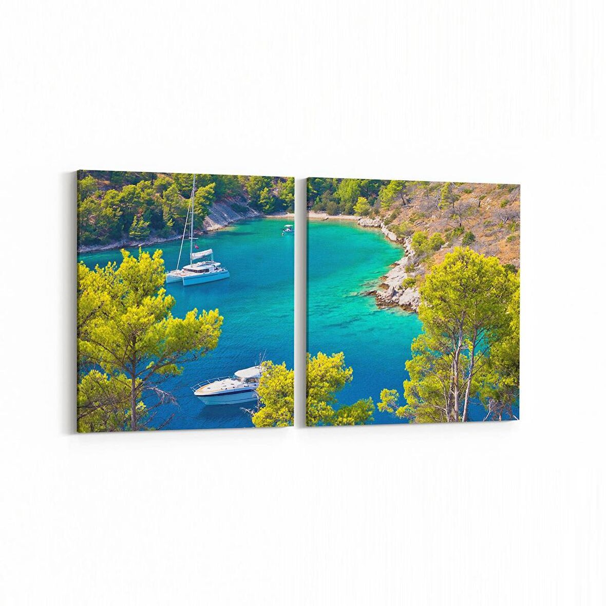 Olla 14270K2Y Doğa / Manzara Görseli Kare 2'li Yatay Kanvas Tablo (Ölçü: 85X40)