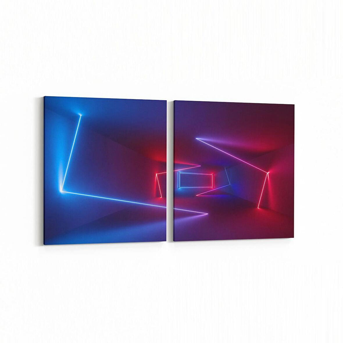 Olla 10423K2Y Abstract Tünel Görsel Kare 2'li Yatay Kanvas Tablo (Ölçü: 65X30)