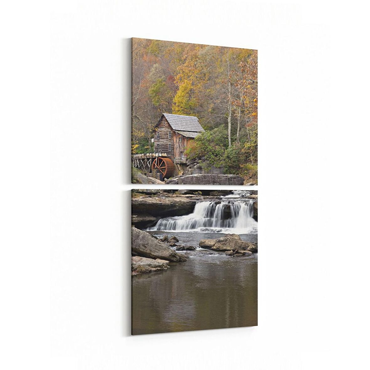 Olla 18564KD Yapı Görseli Kare 2'li Dikey Kanvas Tablo (Ölçü: 30X65)