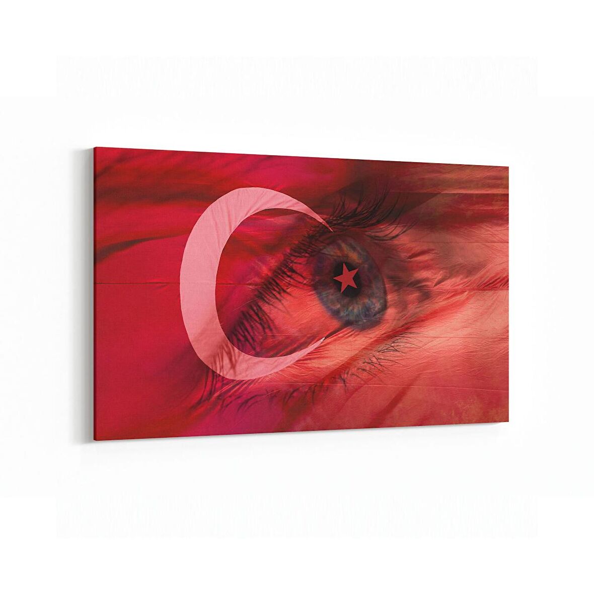 Olla 17584Y Türk Bayrağı Görseli Yatay Kanvas Tablo (Ölçü: 70X50)