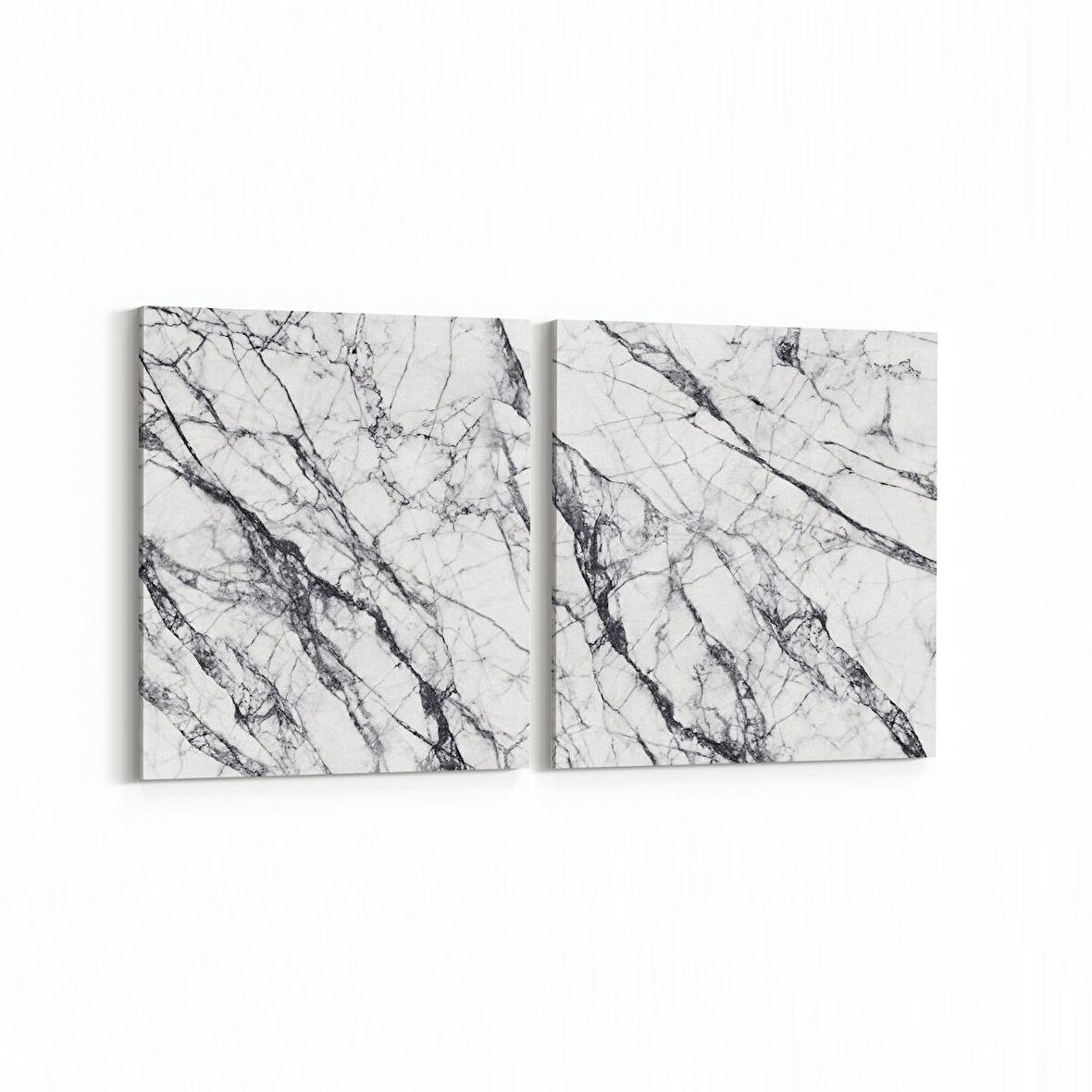Olla 16724K2Y Mermer Desen Görsel Kare 2'li Yatay Kanvas Tablo (Ölçü: 85X40)