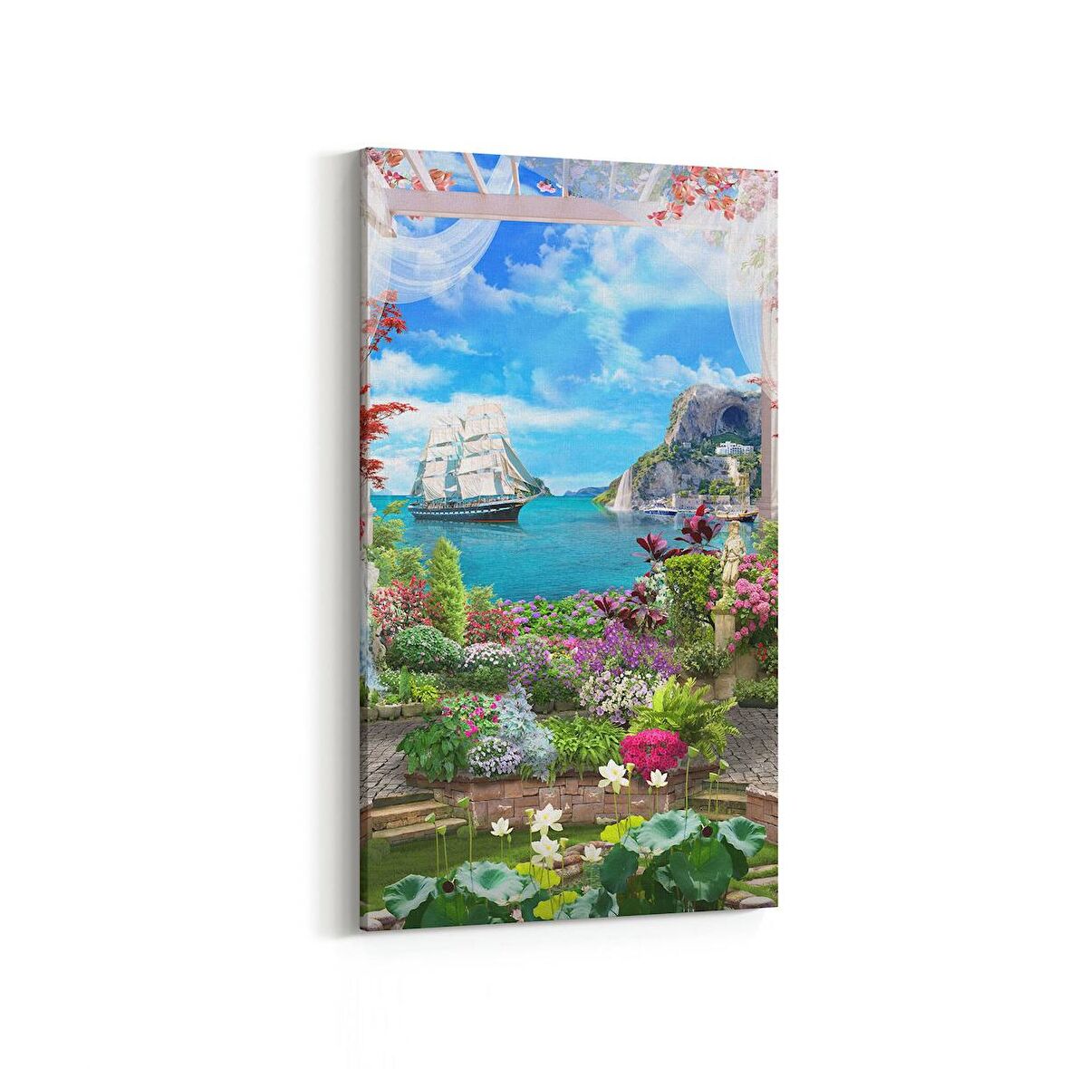 Olla 14262DD Doğa / Manzara Görseli Dikey Dar Kanvas Tablo (Ölçü: 60X120)