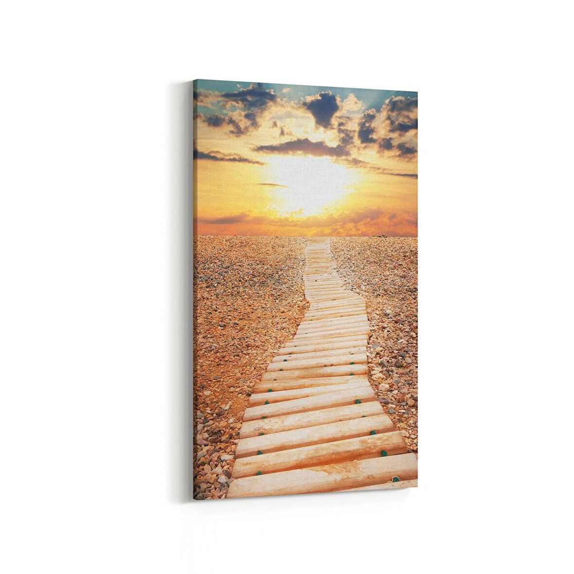 Olla 16089DD Günbatımı Görseli Dikey Dar Kanvas Tablo (Ölçü: 30X60)