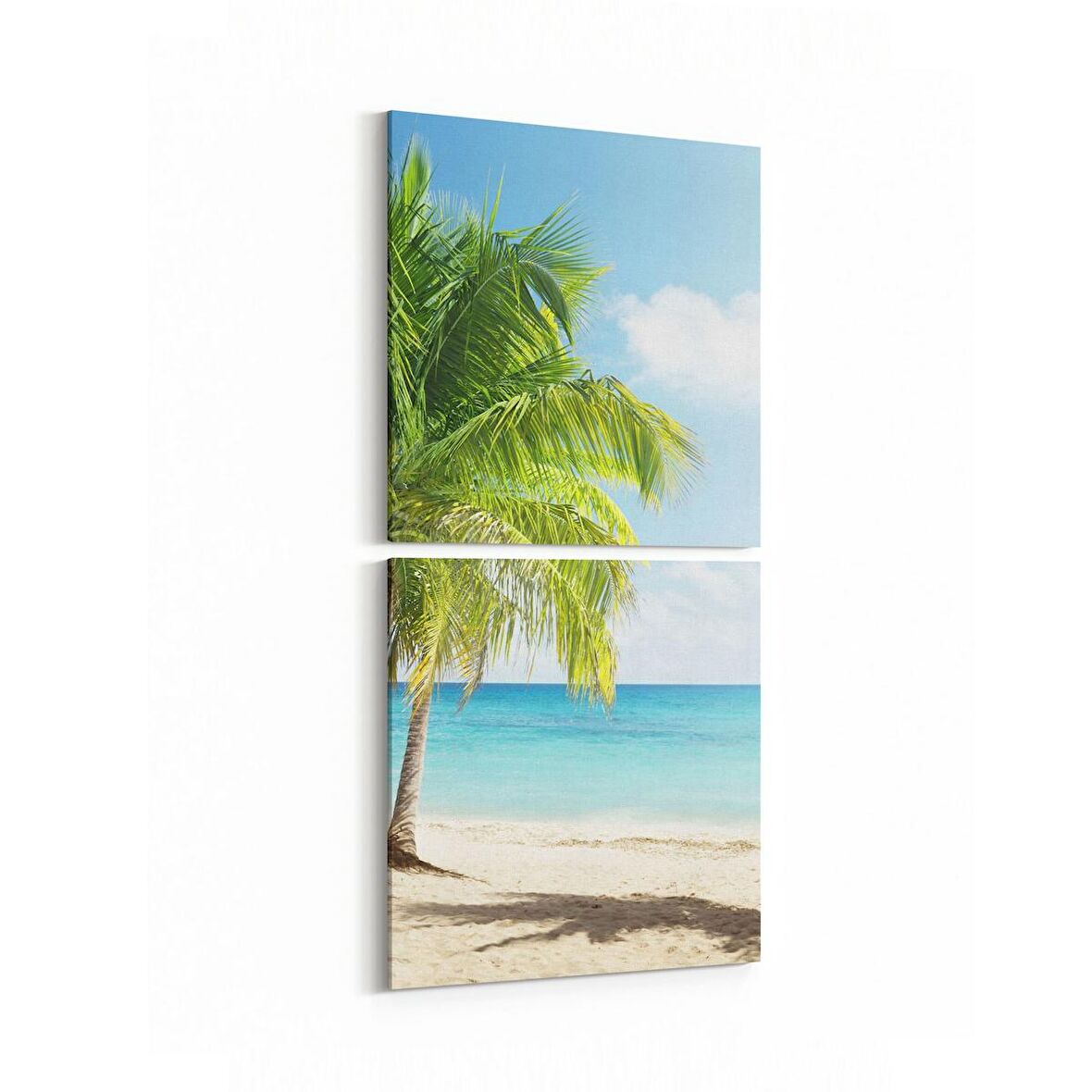 Olla 16640K2D Kumsal / Sahil Görseli Kare 2'li Dikey Kanvas Tablo (Ölçü: 30X65)